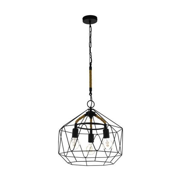 Black rope deals pendant light