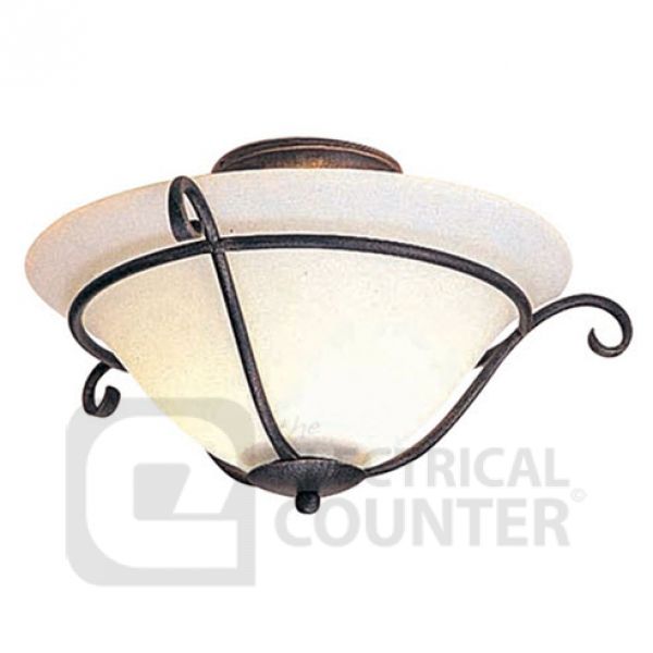 Torchiere Black Gold Flush Ceiling Light