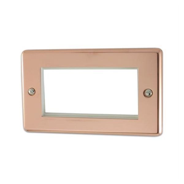 G and H Electrical CBC164 Contour Bright Copper 2 Gang 4 Module Plate