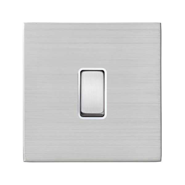 Hamilton 7G24R21SS-W Hartland G2 Satin Steel 1 Gang 10AX 2 Way Plate Switch - White Insert