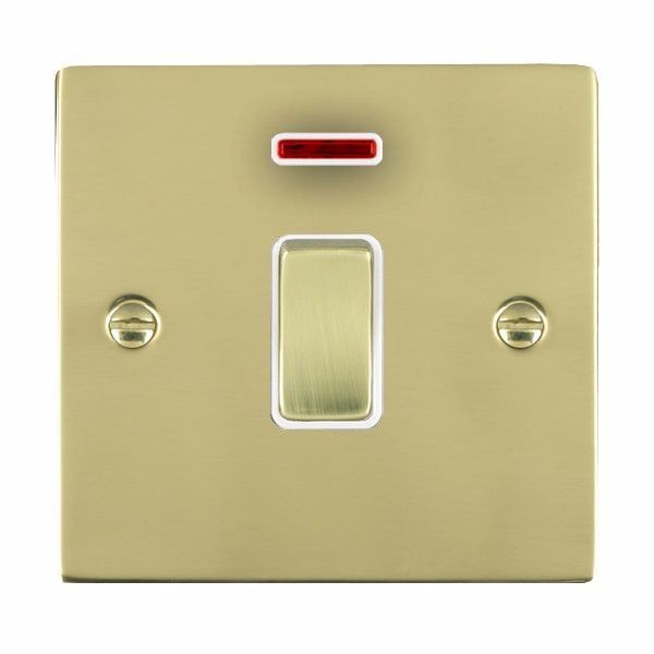 Hamilton 81DPNPB-W Sheer Polished Brass 1 Gang 20AX Neon Switch - Brass and White Insert