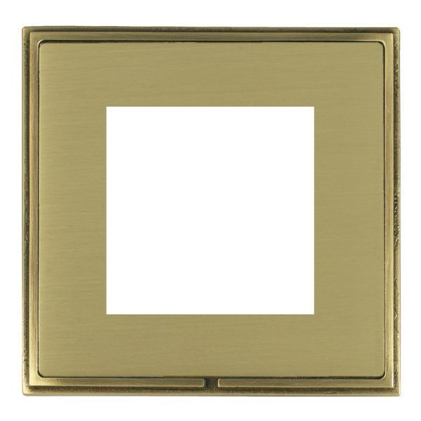 Hamilton LSXEURO2AB-SB EuroFix Linea-Scala CFX Satin Brass 2 Gang 50x50mm Aperture Front Plate - Antique Brass Trim