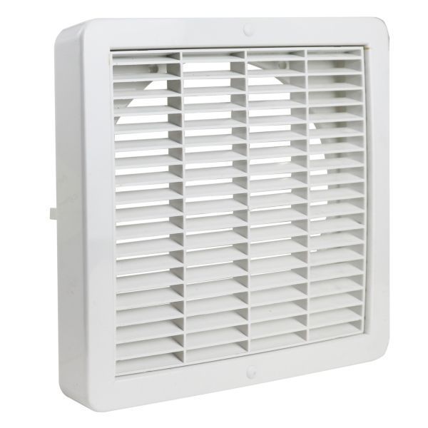 Manrose 1207 300mm 12 Inch White External Wall Plate Fixed Louvre Wall Grille
