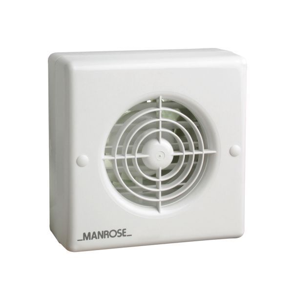 Manrose WF120AP 120mm 5 Inch Auto Extractor Fan with Internal Shutters And Pullcord Switch