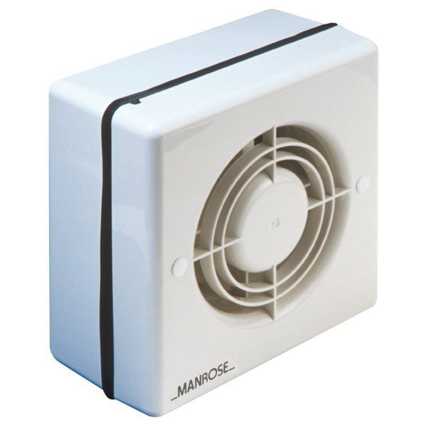 Manrose WF120T 120mm 5 Inch Window Extractor Fan with Timer, Pullcord And Neon Light