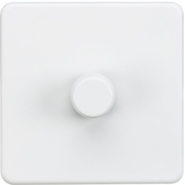 Knightsbridge SF2191MW Screwless Matt White 1 Gang 150W 2 Way LED Intelligent Dimmer Switch