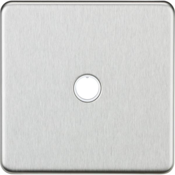 Knightsbridge SF8342BC Screwless Brushed Chrome 20A Flex Outlet Plate - Black Insert