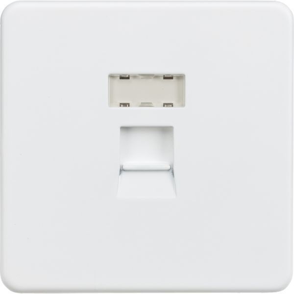 Knightsbridge SFRJ45MW Screwless Matt White 1 Gang RJ45 Outlet