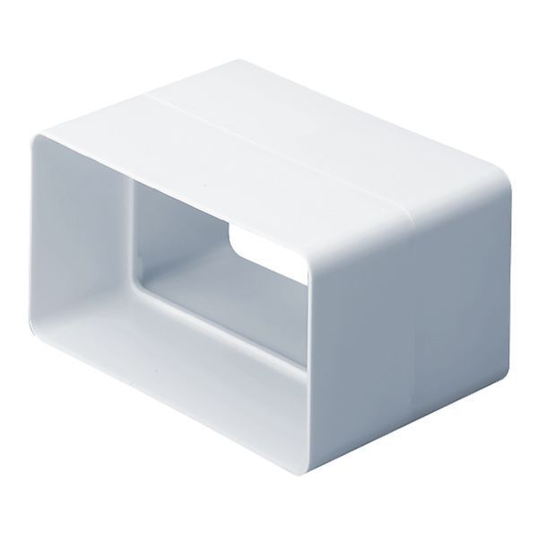 National Ventilation D927WH Monsoon White Megaduct 220 Duct Connector with Damper 220x90mm