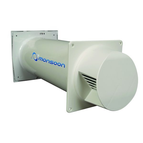 National Ventilation ESWK4BR Monsoon Brown 100mm EnergySaver Patented Design Wall Kit