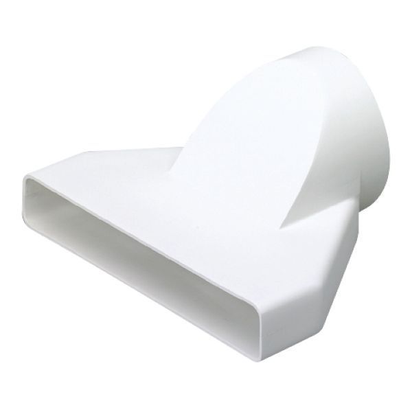 National Ventilation MONV2005 White PolyVent 225 Round to Rectangular Adapter 234x29mm to 100mm