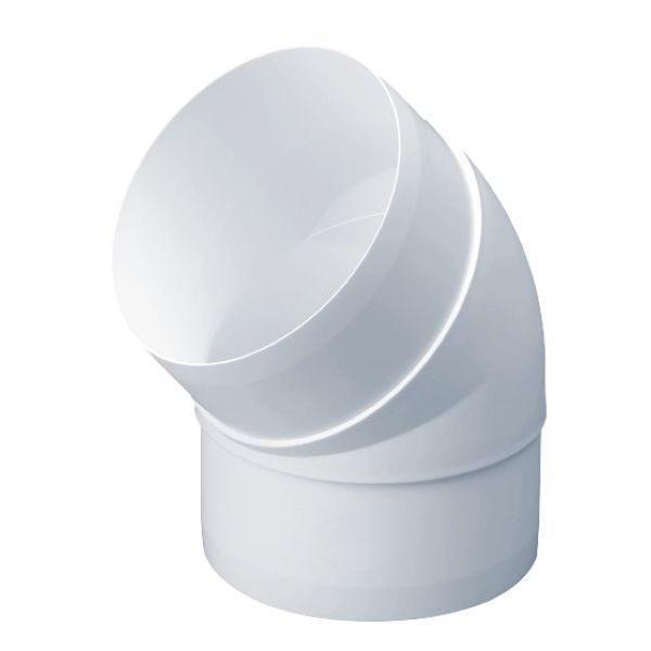 National Ventilation MONV301 Monsoon White Bend 45 Degrees for Round Pipe 100mm
