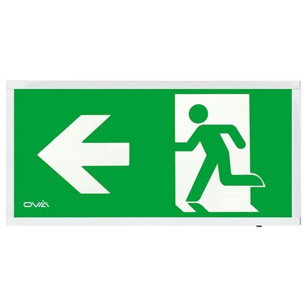 Ovia OEC4-L-ST-W Calvex 3W Self Test Emergency Sign Left