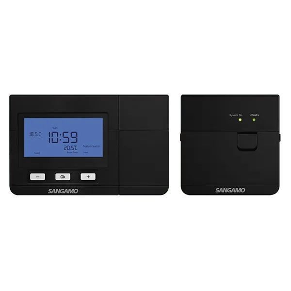Sangamo CHPRSTATDPRFB Choice Plus Black Wireless Programmable Digital Room Thermostat