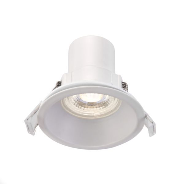 Saxby 101342 ShieldECO Matt white & clear IP65 5W 520lm 3000K/4000K/6000K Dimmable Downlight