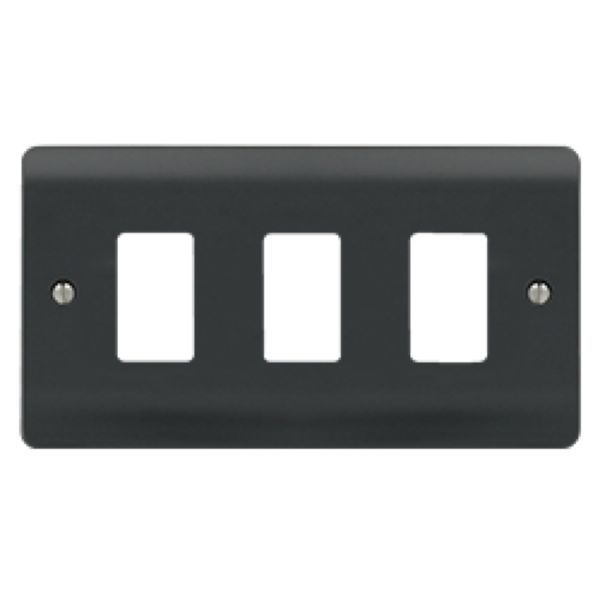 Click CMA20403AG GridPro Anthracite Grey 3 Gang Mode Accessories Front Plate