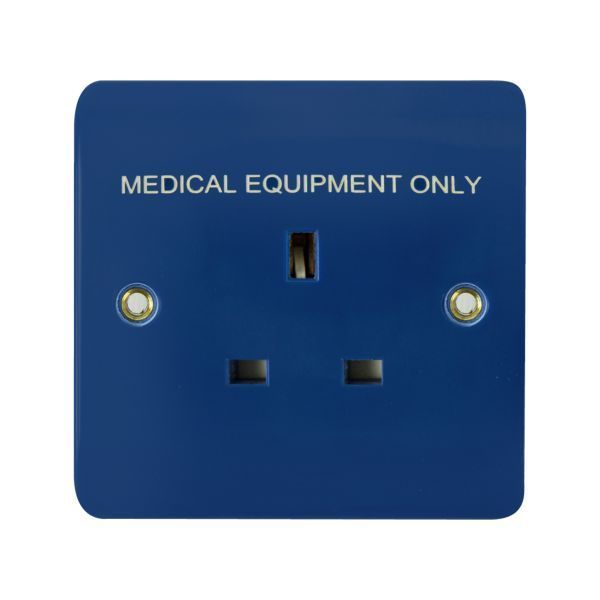 Click CMA630BL Blue Mode 1 Gang 13A Medical Unswitched Socket