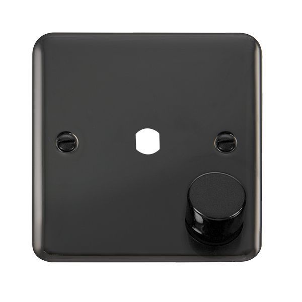 Click DPBN140PL Deco Plus Black Nickel 1 Gang Dimmer Plate with Knob  - Black Insert