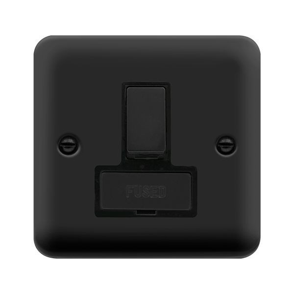 Click DPMB751BK Deco Plus Matt Black 13A 2 Pole Switched Fused Spur Unit