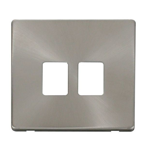 Click SCP118BS Definity Brushed Steel Screwless 2 Gang RJ11 or RJ45 Cover Plate