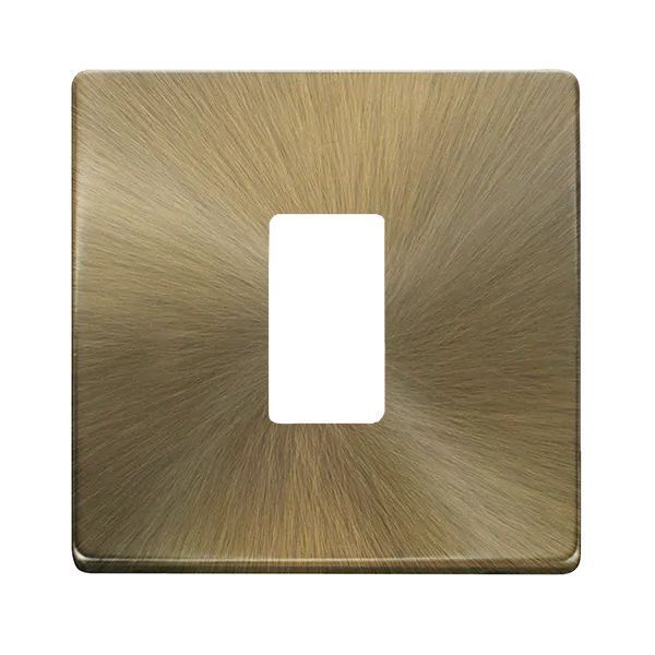 Click SCP20401AB GridPro Antique Brass Screwless 1 Gang Definity Front Plate