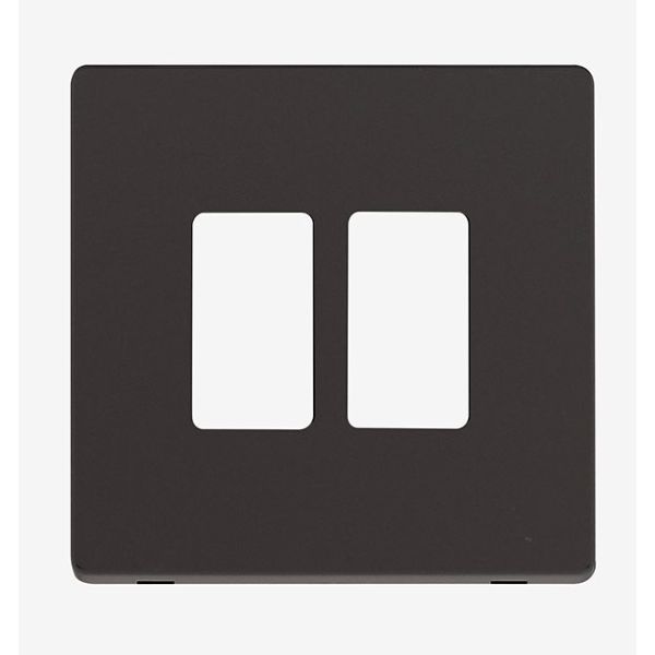 Click SCP20402MB GridPro Metal Black Screwless 2 Gang Definity Front Plate