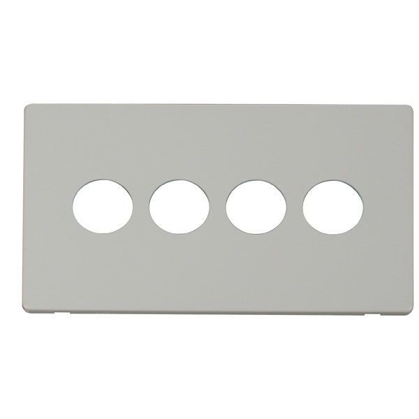 Click SCP224PW Polar White Definity Screwless 4 Gang Toggle Switch Cover Plate