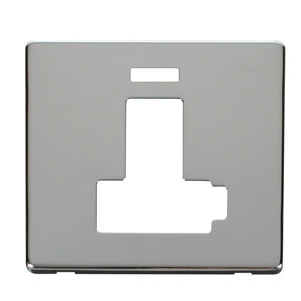 Click SCP452CH Polished Chrome Definity Screwless 13A Neon Lockable Switched Fused Spur Unit Cover Plate