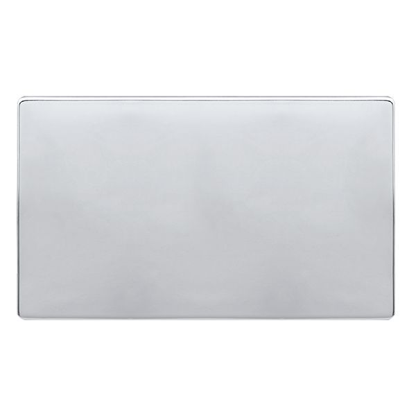 Click SFCH061 Definity Complete Polished Chrome Screwless 2 Gang Blank Plate