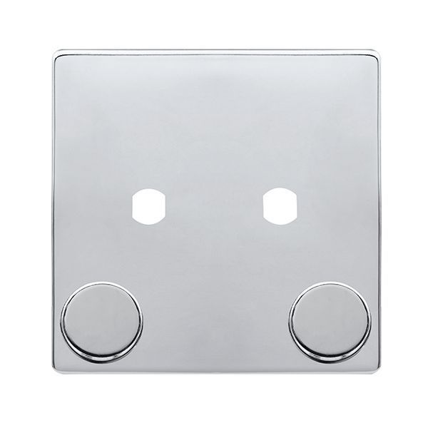 Click SFCH142PL Definity Complete Polished Chrome Screwless 1 Gang 2 Aperture Unfurnished Dimmer Plate