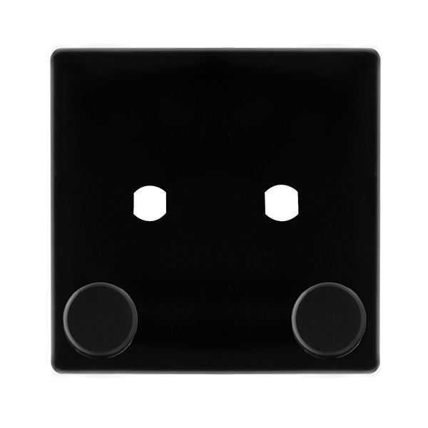 Click SFMB142PL Definity Complete Metal Black Screwless 1 Gang 2 Aperture Unfurnished Dimmer Plate