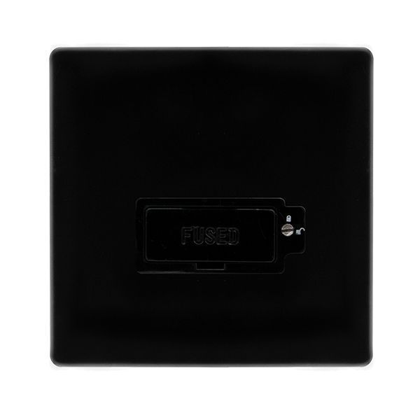 Click SFMB850BK Definity Complete Metal Black Screwless 1 Gang 13A Lockable Unswitched Fused Spur Unit