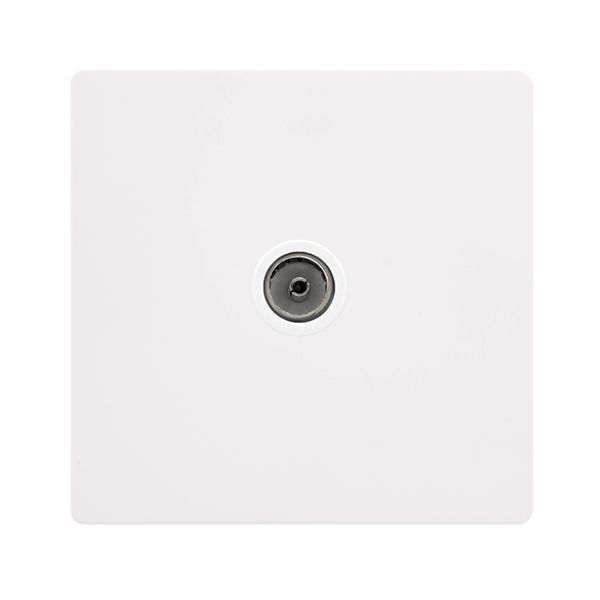 Click SFMW065PW Definity Complete Metal White Screwless 1 Gang Non-Isolated Coaxial Outlet