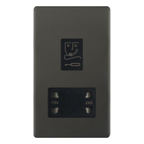 Selectric 5MPLUS-12-32 5M-PLUS Screwless Dark Bronze 115-230V Dual Voltage Shaver Socket