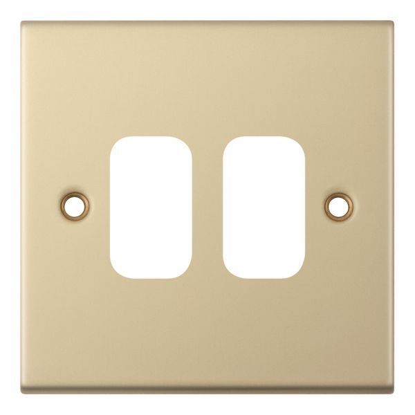 Selectric SGRID360-238 GRID360 Satin Brass 2 Aperture 5M Modular Front Plate