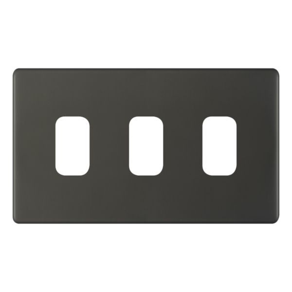 Selectric SGRID360-484 GRID360 Dark Bronze 3 Aperture 5MPLUS Screwless Modular Front Plate