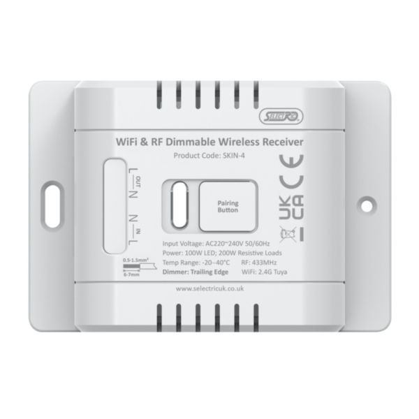 Selectric SKIN-4 GRID360 Kinetic 2.5A Smart On-Off Dimmable RF and WiFi  Wireless Receiver
