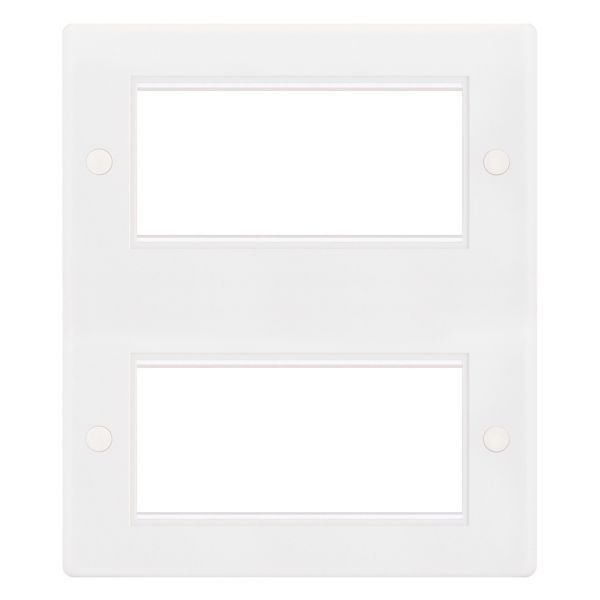 Selectric SUN-6 Euro Media White 2 Gang 2x 4 Aperture Front Plate 