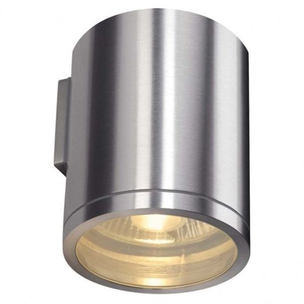 Rox wall light, QPAR11, Outdoor luminaire, alu brushed, max. 50W, IP44