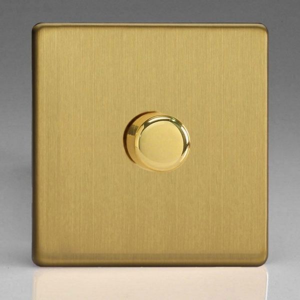 Varilight JDBS1S Screwless Brushed Brass 1 Gang V-Pro Smart Supplementary Controller