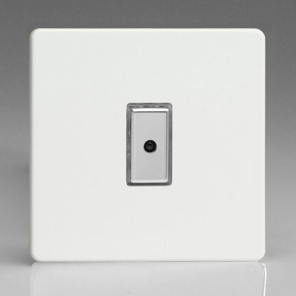 Varilight JDQE101S Screwless Premium White 1 Gang 100W 1 Way Multi-Point Remote or Touch Master LED Dimmer Switch