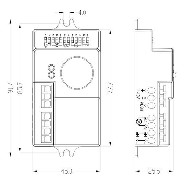 White Orion Range Dimmable Microwave Detector IP20 Ceiling & Wall 240V