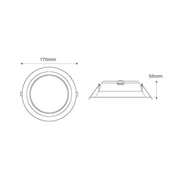 Ovia OV6715CTAMF E-Sprite White IP20 15W 1500lm 3000-4000-6000K CCT Dimmable Downlight