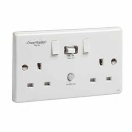 GreenBrook K22-WP10 White 2 Gang 13A 10mA Latching Type RCD Switched Socket image