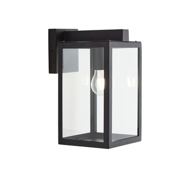 Forum Lighting ZN-38205-BLK Hestia Black IP44 E27 Glass Panel Box Lantern